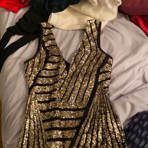 Gold sequin dress